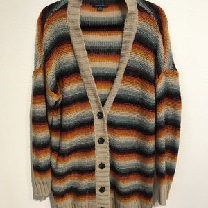 American Eagle Rainbow Striped Cardigan
